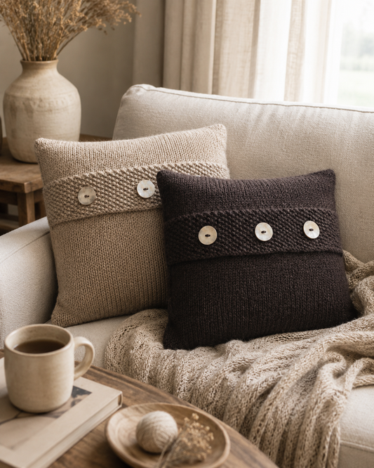 Breipatroon Kussen met Knoopsluiting | CL-B002 | Casa Lana