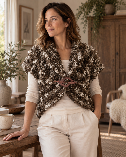 Breipatroon Bouclé Vest | Taille Unique | CL-B007 | Casa Lana