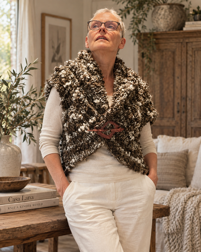 Breipatroon Bouclé Vest | Taille Unique | CL-B007 | Casa Lana