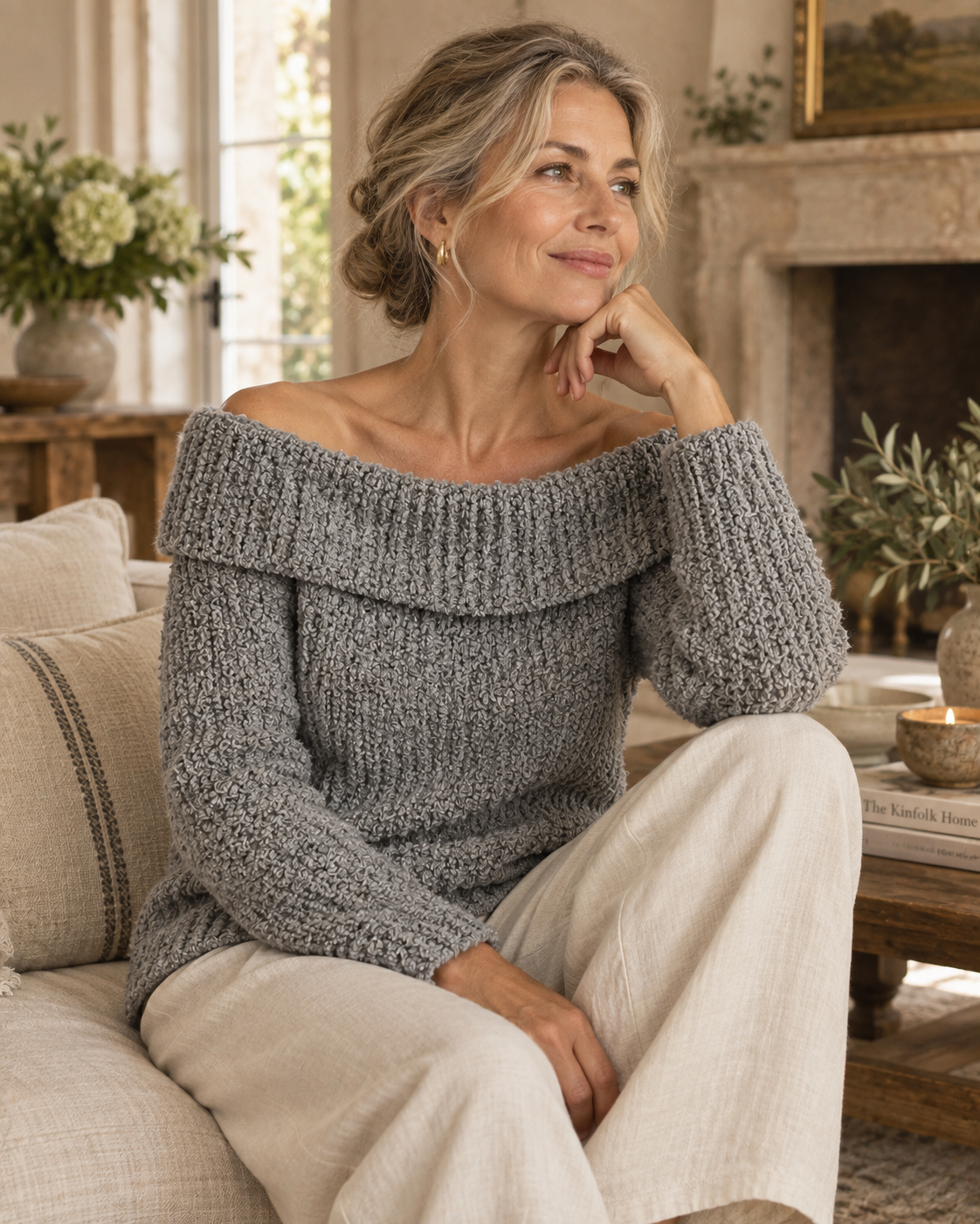 Breipatroon Off-Shoulder Trui | Maat XS–XL | CL-B008 | Casa Lana